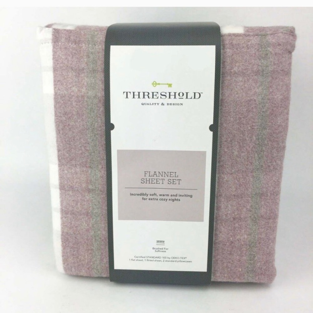 - Flannel Purple Plaid Striped flannel sheet… - Picture 2 of 4